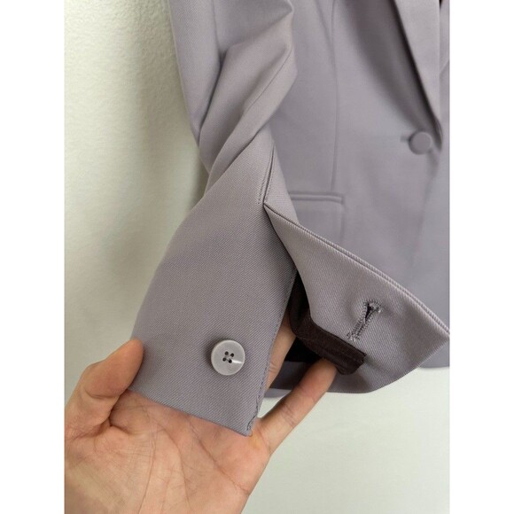 MM Lafleur The Yiyan Blazer Wool Twill Light Lilac Purple One Button Women 4 NEW - Picture 7 of 12